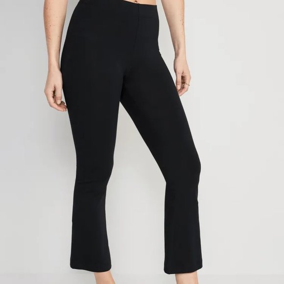 Old Navy Pants - Old Navy Black High Waisted Cropped Flare Leggings / Tall/ L